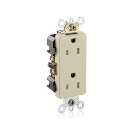 LEVITON Electrical Receptacles 5-15R Dec Ind Grd Recep Ivory 16262-I